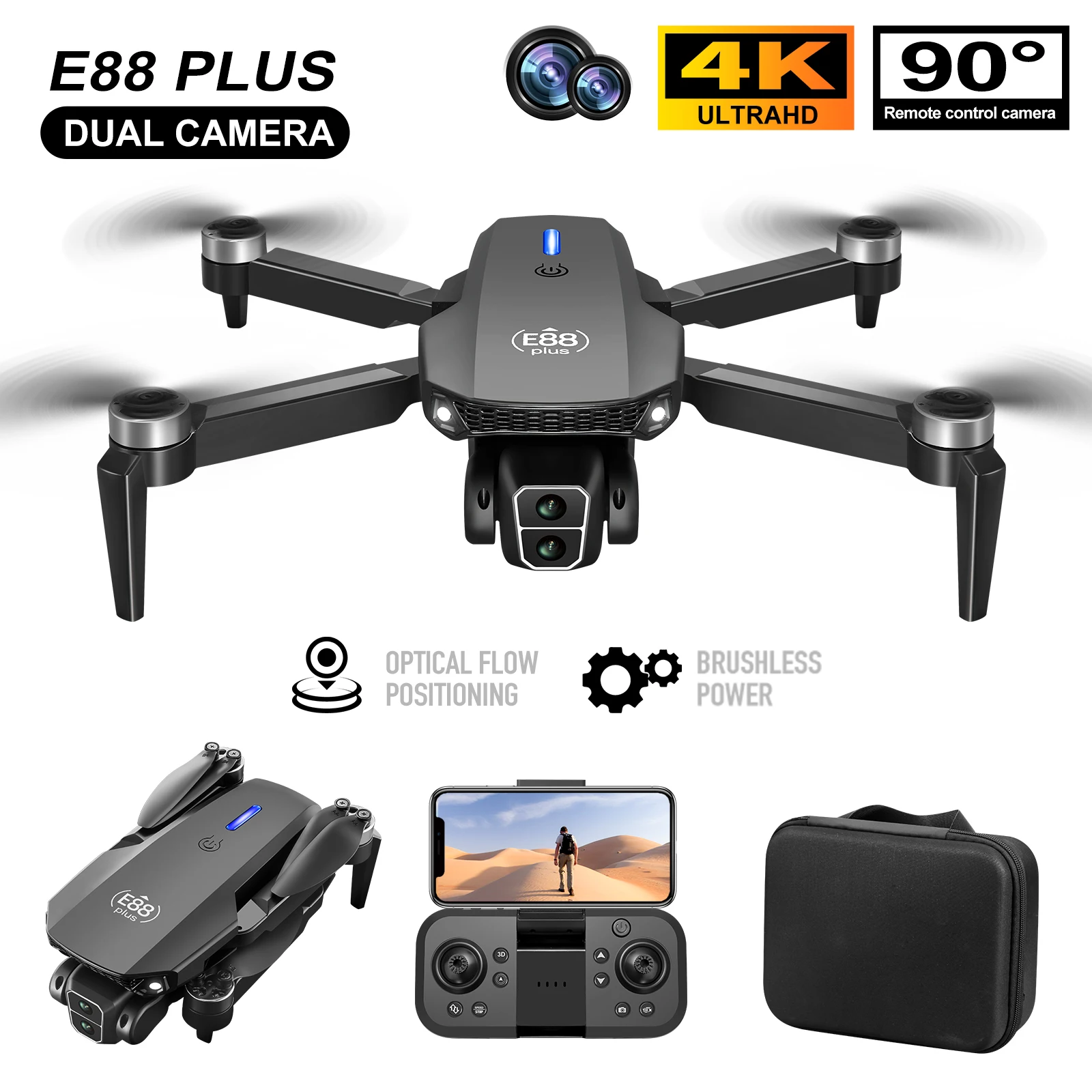 New E88 Plus Quadcopter Drone: – Drone Camera 4K recenzja i cena